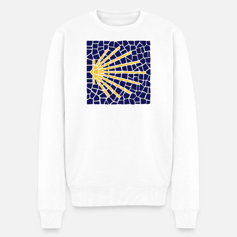 Saint-Jacques mosaïque | Camino Santiago | Chemin de Saint-Jacques - Pull Premium bio Homme - blanc