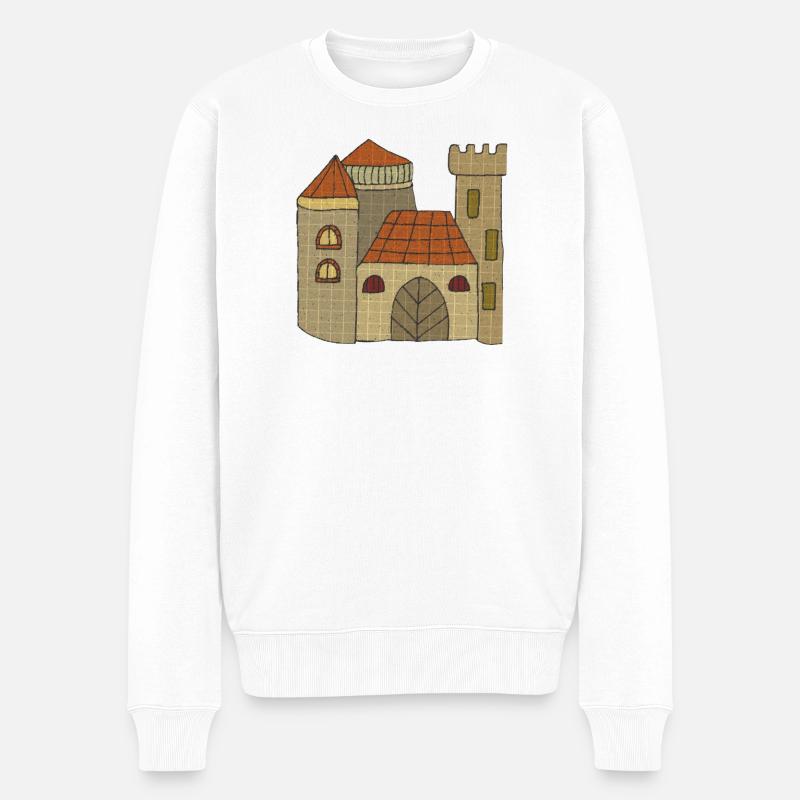 schloss Burg - Männer Premium Bio Pullover - Weiß