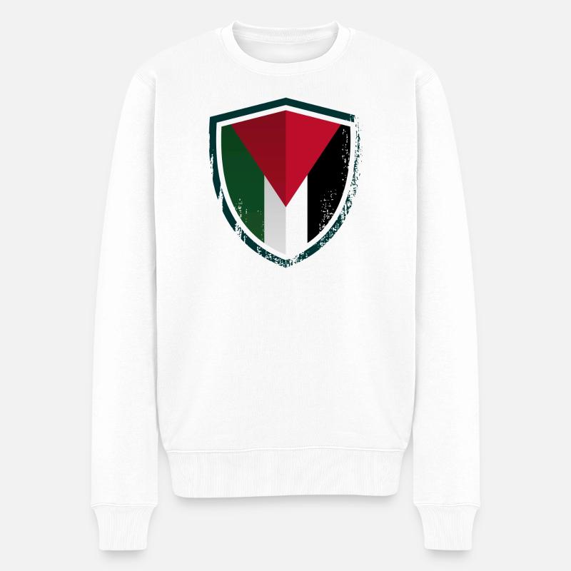 Blason géométrique du bouclier - Pull Premium bio Homme - blanc