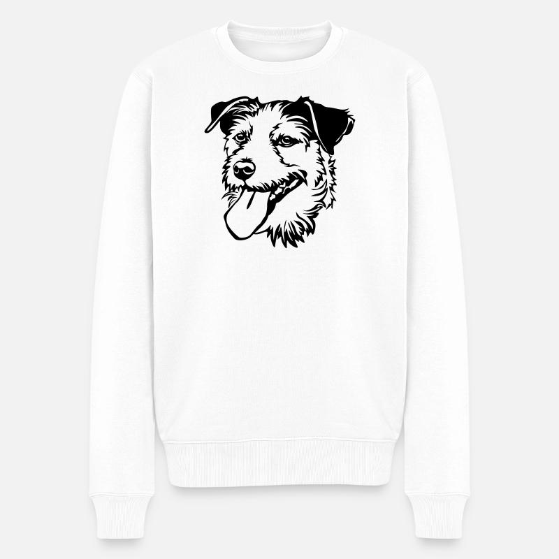 Parson Russel Terrier tête - Pull Premium bio Homme - blanc