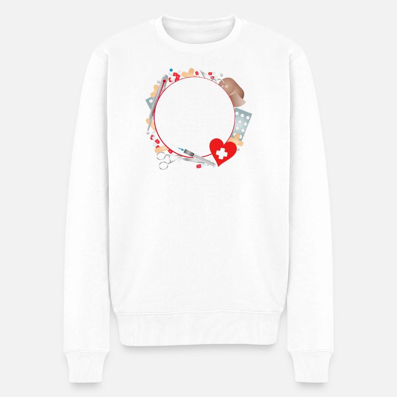 First aid kit or first aid kit as a frame - Men's Premium Organic Jumper - white