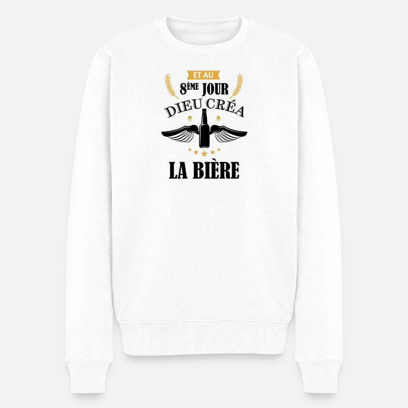 Dieu créa la bière - Pull Premium bio Homme - blanc