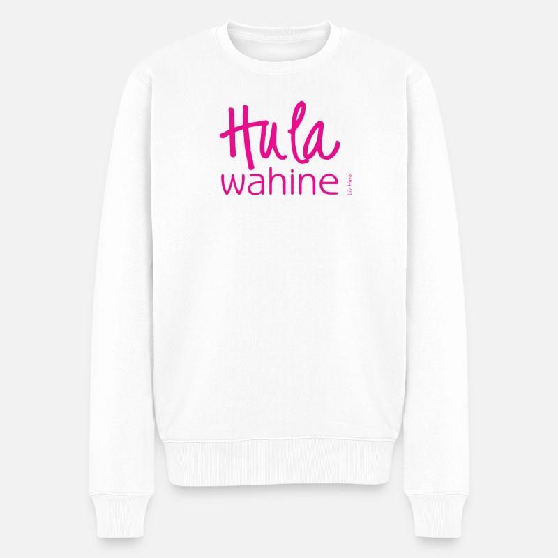 Hula wahine - Männer Premium Bio Pullover - Weiß