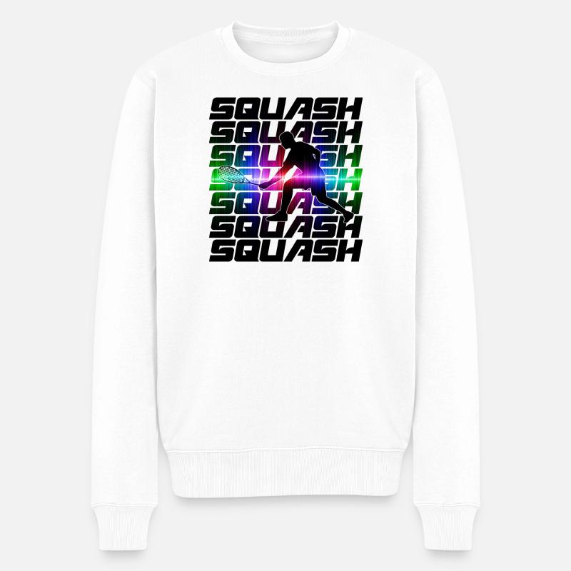 Squash Sport Design - Männer Premium Bio Pullover - Weiß