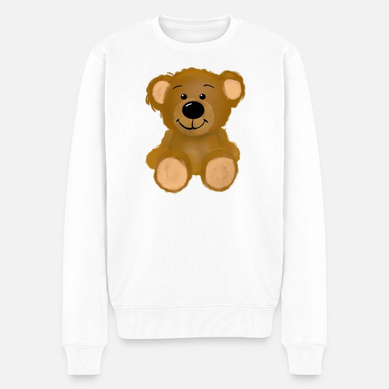 Bär - Männer Premium Bio Pullover - Weiß