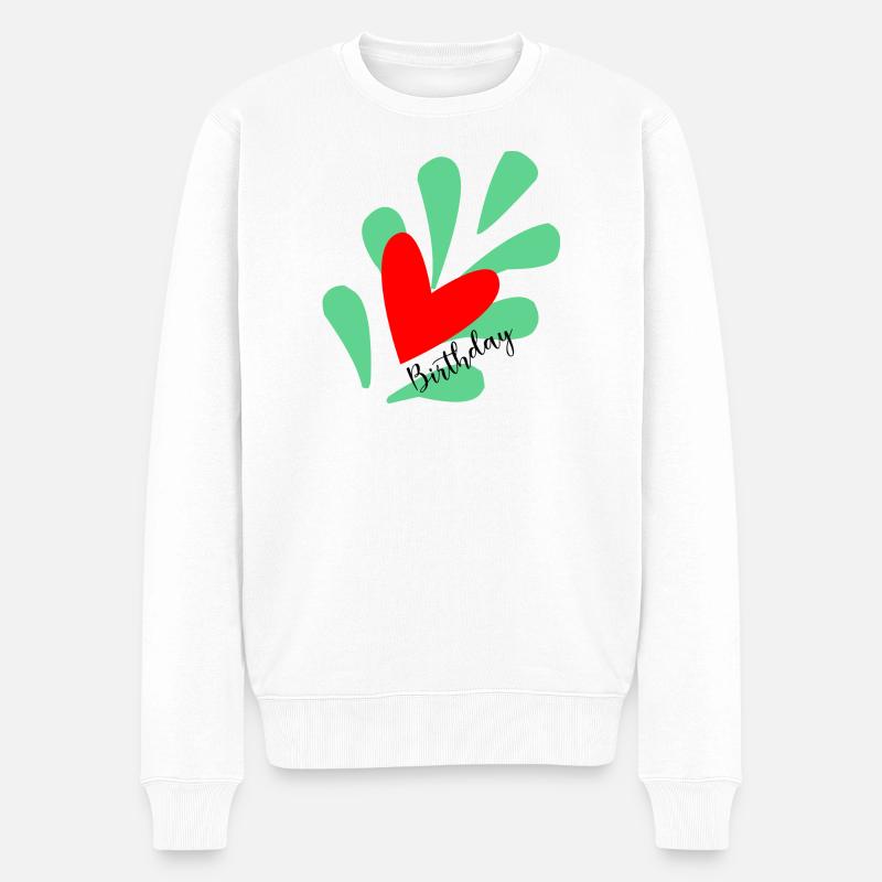 ANNIVERSAIRE. HAPPY BIRTHDAY. JOYEUX ANNIVERSAIRE. - Pull Premium bio Homme - blanc