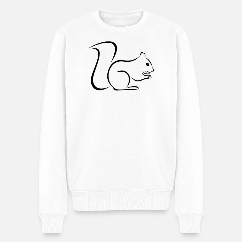 Eichhörnchen - Männer Premium Bio Pullover - Weiß
