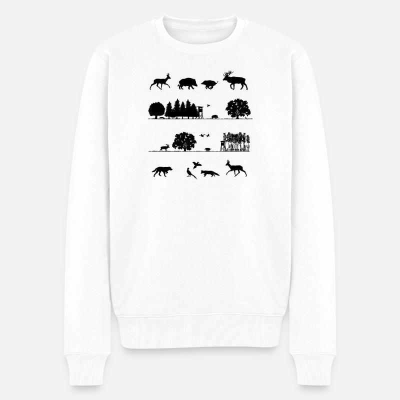 Habitants de la forêt - Pull Premium bio Homme - blanc