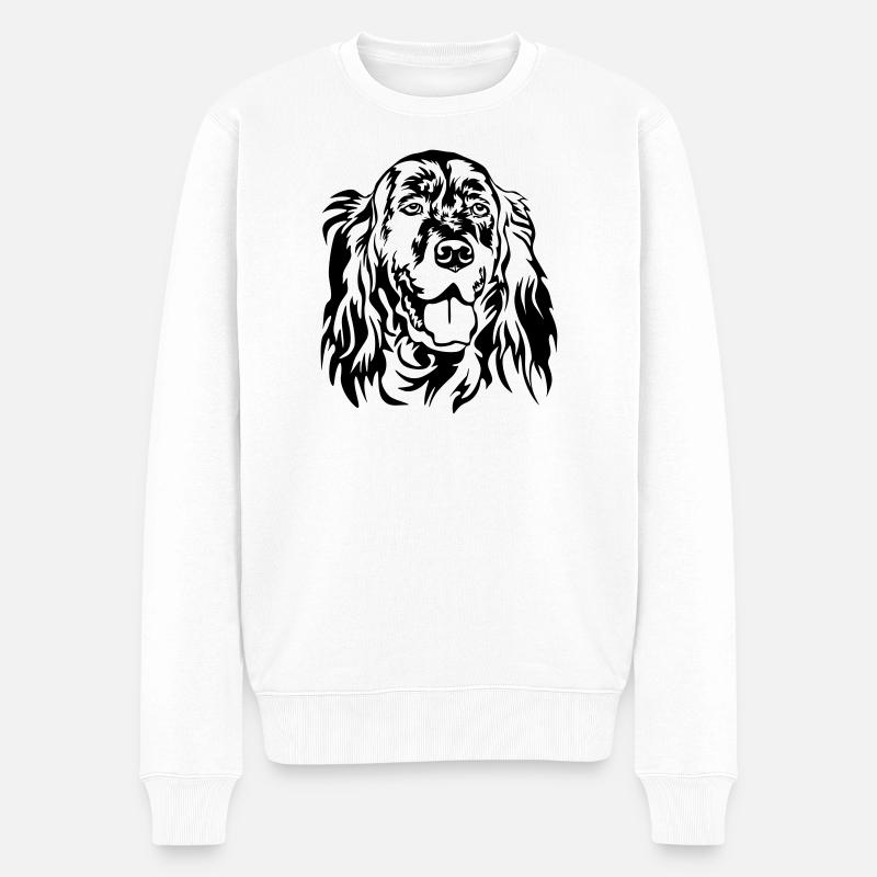 Tête de setter anglais - Pull Premium bio Homme - blanc
