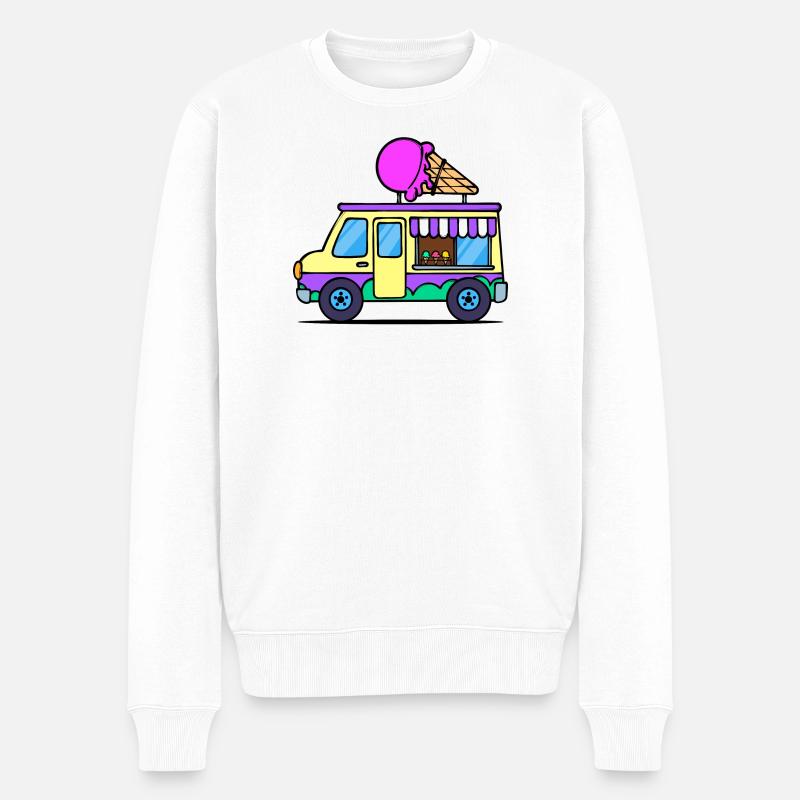 Kids Eiscreme - Männer Premium Bio Pullover - Weiß