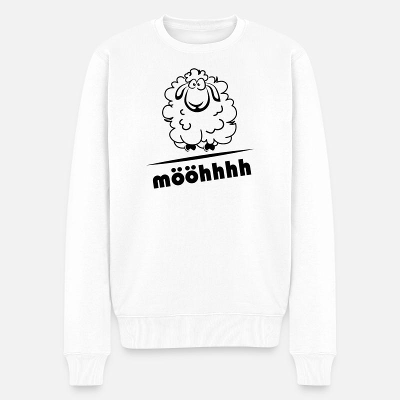 Schaf Schafe comic cartoon Tiere Logo icon Symbol - Männer Premium Bio Pullover - Weiß