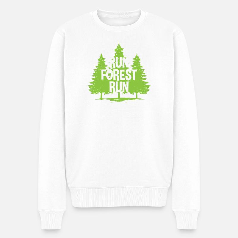 Run Forest Run - Männer Premium Bio Pullover - Weiß