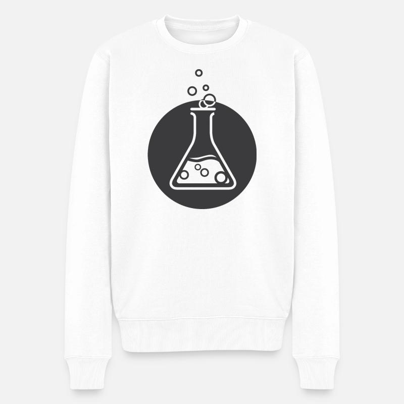 Symbole Scientifique Chimie Flask icône Logo - Pull Premium bio Homme - blanc