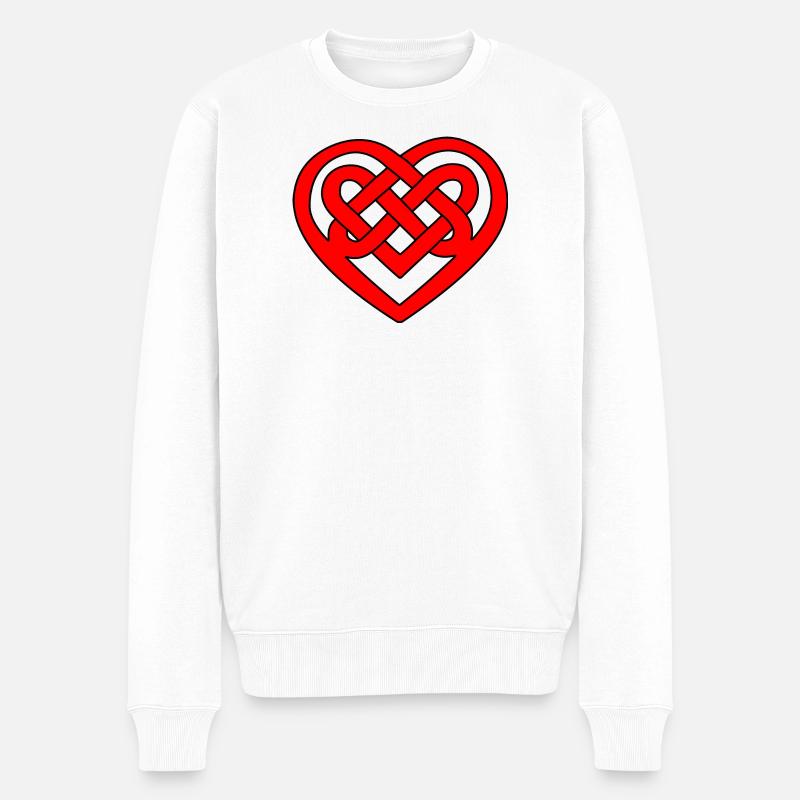 Keltisches Herz - Männer Premium Bio Pullover - Weiß