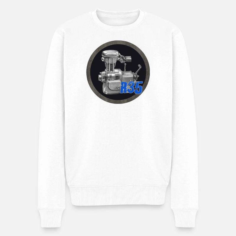 R35 Oldtimer Motorrad - Männer Premium Bio Pullover - Weiß