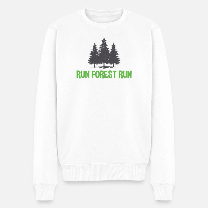 Run Forest Run - Männer Premium Bio Pullover - Weiß