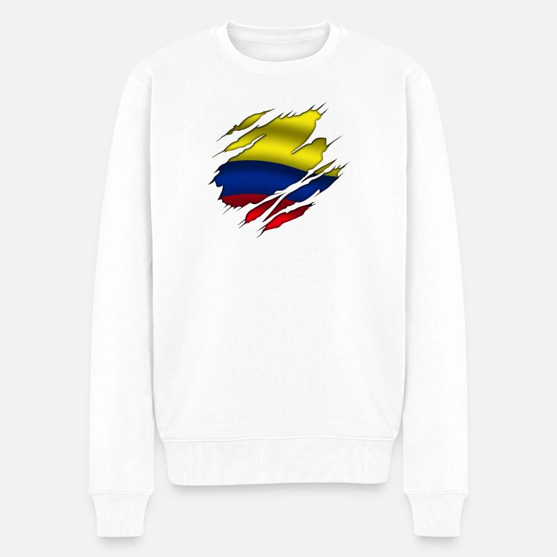 Kolumbien - Männer Premium Bio Pullover - Weiß
