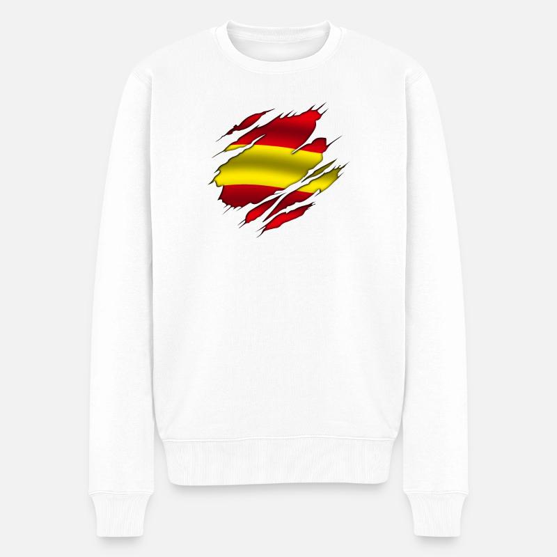 Espagne - Espagne - Espagne - Design déchiré - Pull Premium bio Homme - blanc