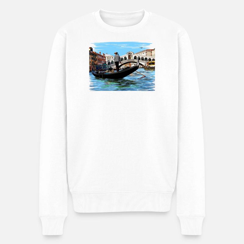 Venedig - Männer Premium Bio Pullover - Weiß