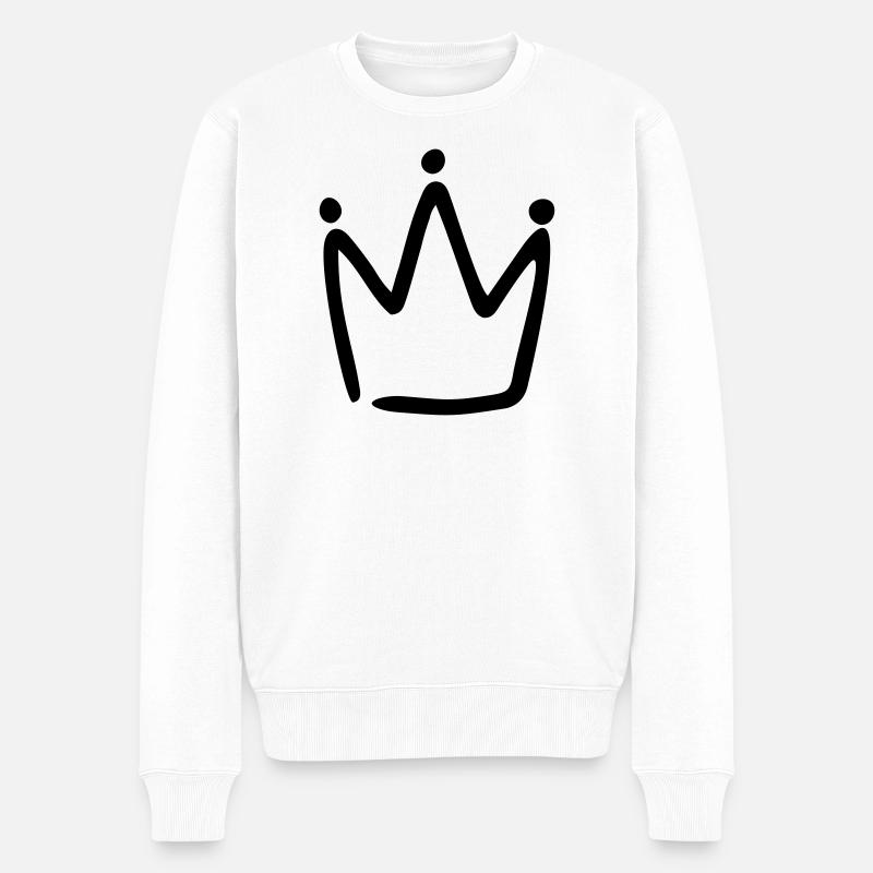 Krone - Männer Premium Bio Pullover - Weiß