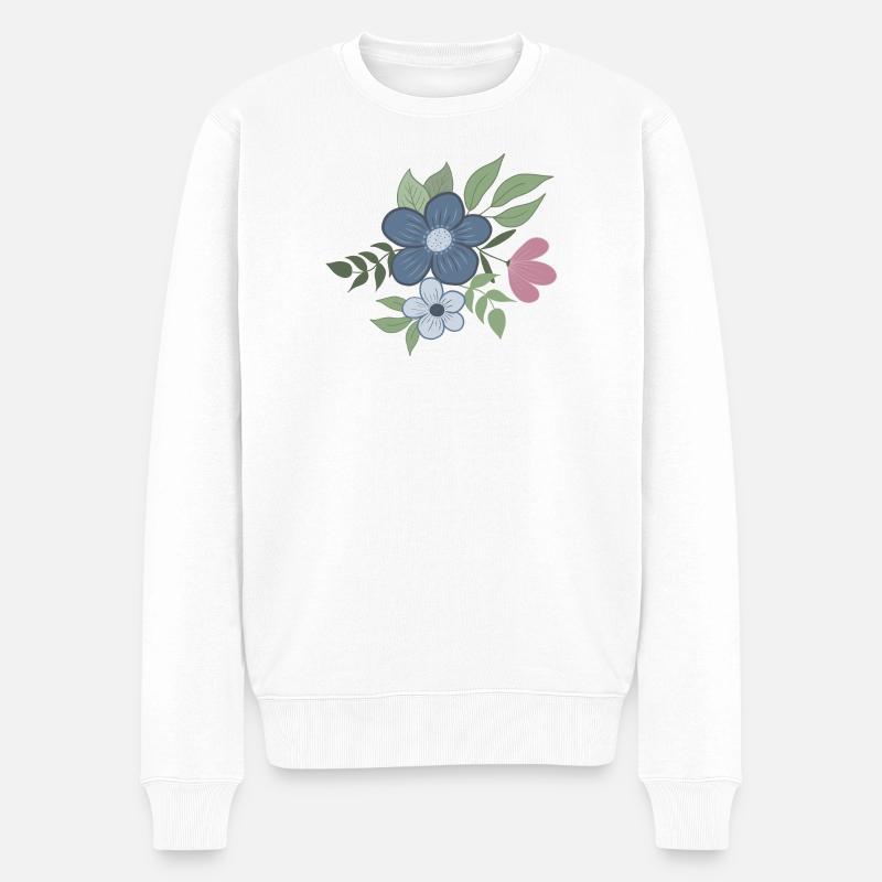 Fleur Floral - Pull Premium bio Homme - blanc