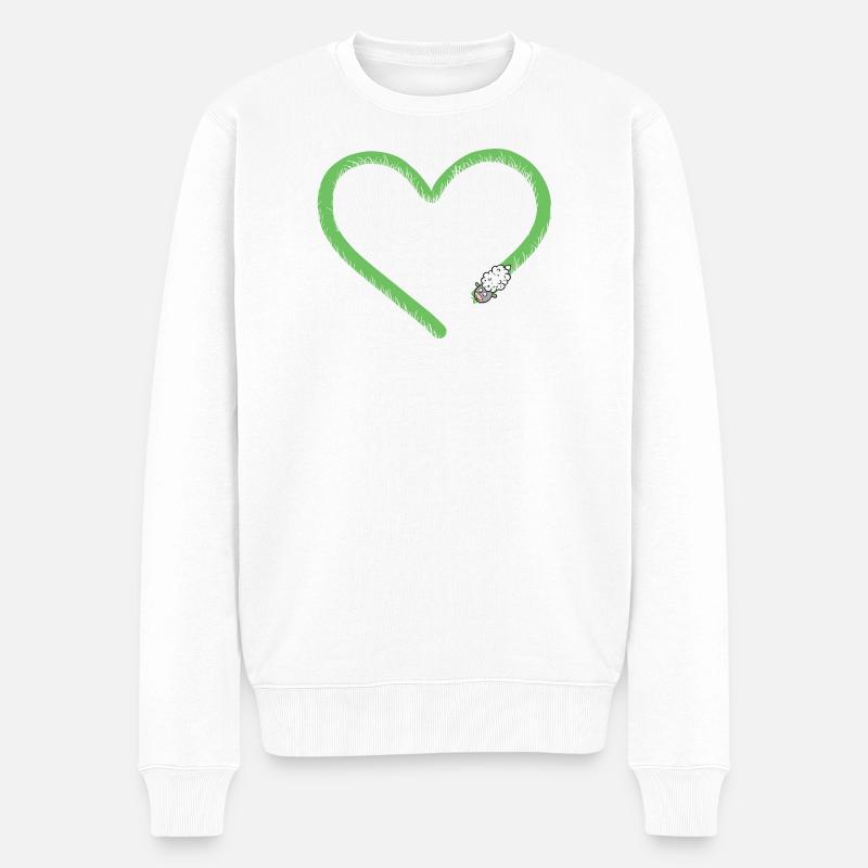 Heart Sheep I Sheep Comic - Pull Premium bio Homme - blanc