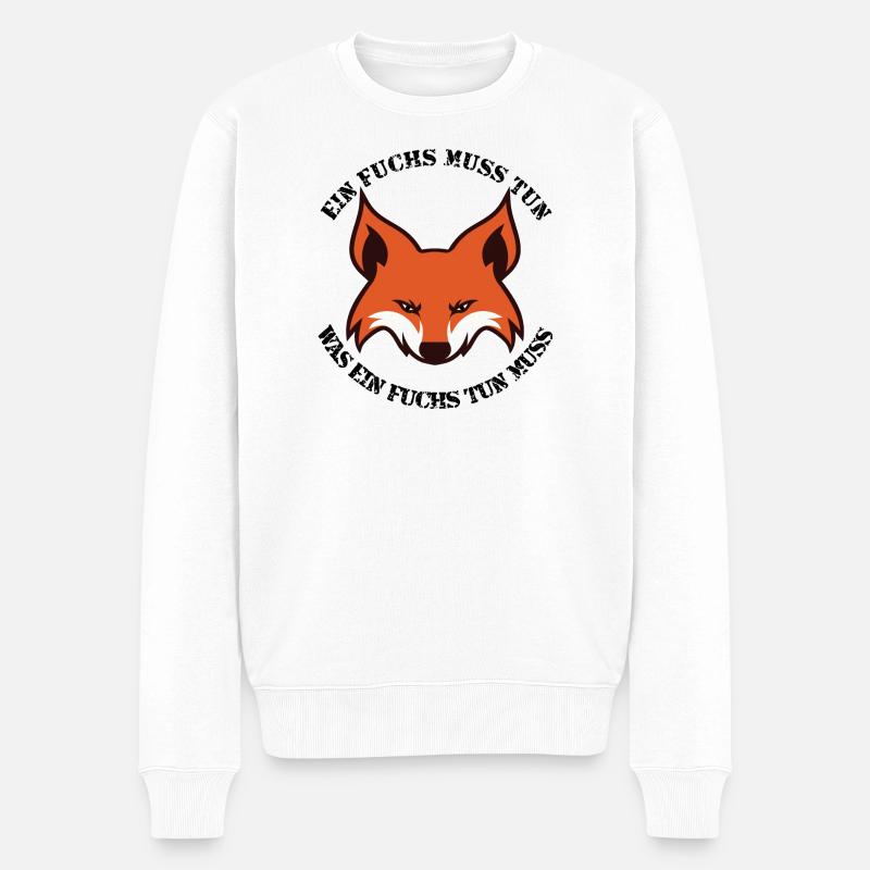 Ein Fuchs muss tun, was ein Fuchs tun muss - Männer Premium Bio Pullover - Weiß