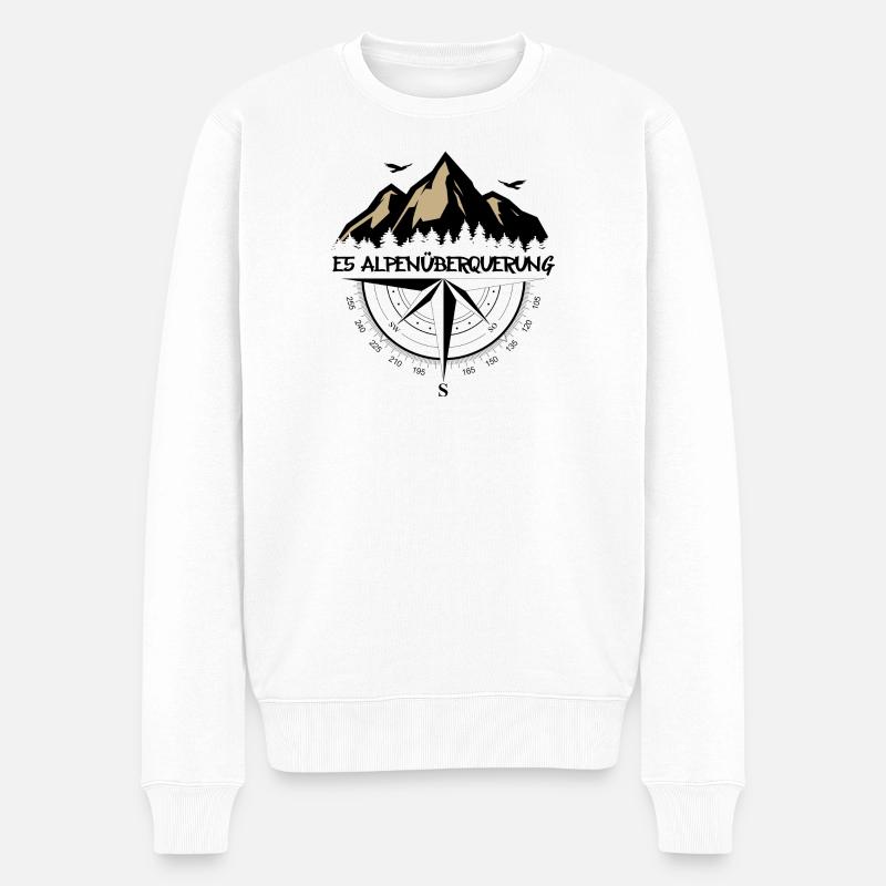 E5 Alpenüberquerung - Männer Premium Bio Pullover - Weiß