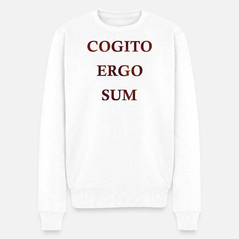Cogito Ergo Sum - Männer Premium Bio Pullover - Weiß