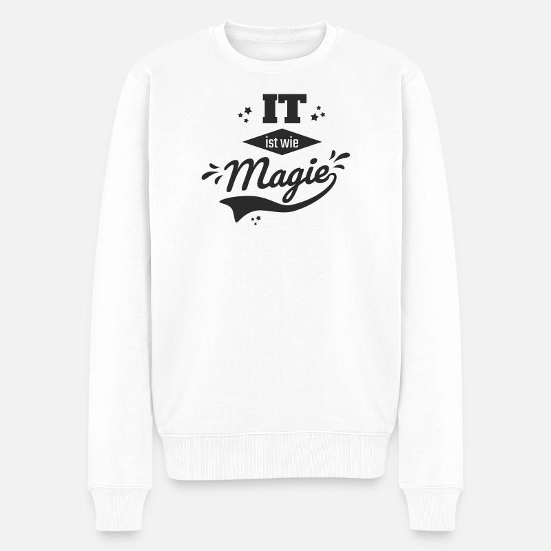 IT ist wie Magie - Männer Premium Bio Pullover - Weiß