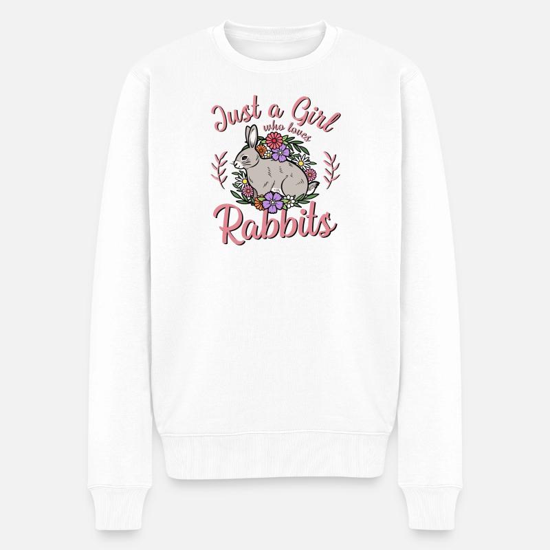 Hase Kaninchen - Männer Premium Bio Pullover - Weiß