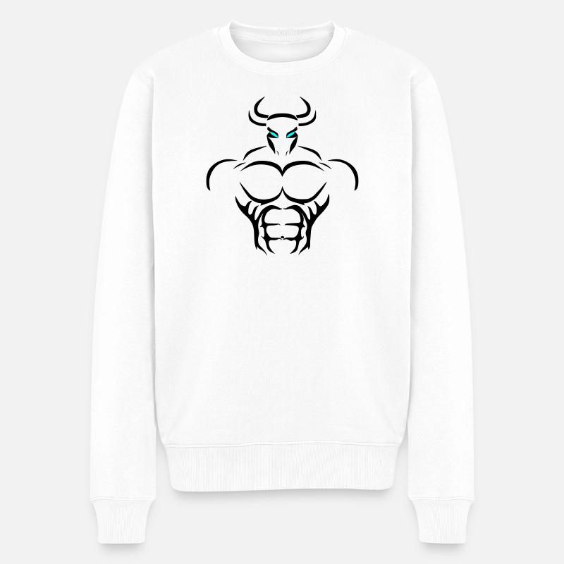 Alpha Taurus Deluxe - Männer Premium Bio Pullover - Weiß
