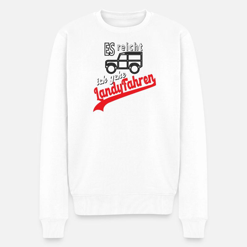 Landy Defender Super Geschenk papa - Männer Premium Bio Pullover - Weiß
