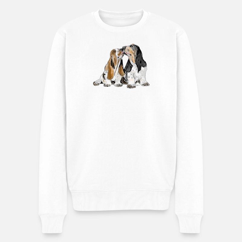 Basset - Männer Premium Bio Pullover - Weiß