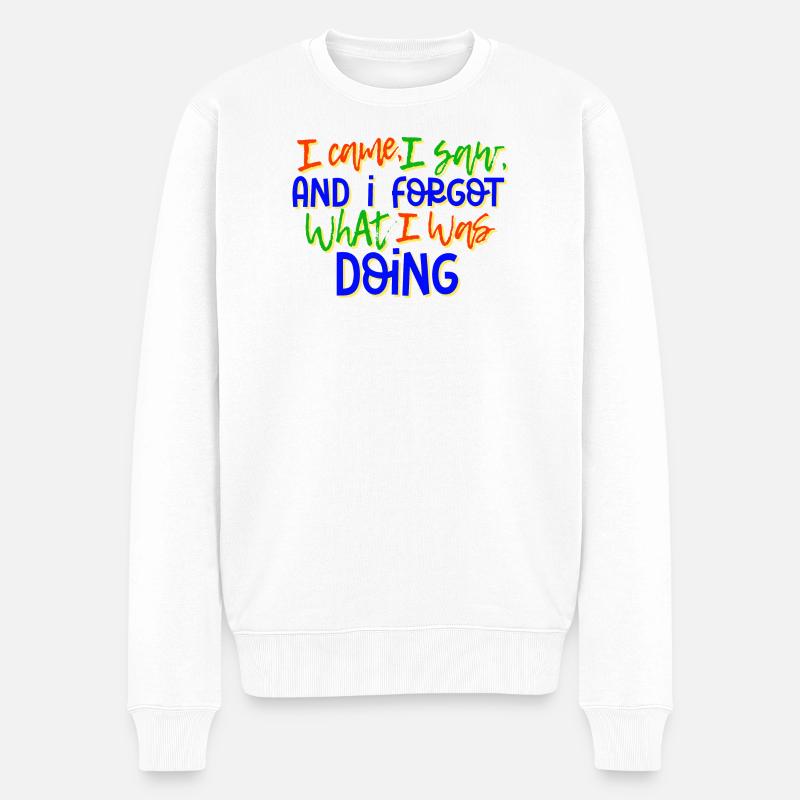 Humorvoll Statement Spruch Sprüche - Männer Premium Bio Pullover - Weiß