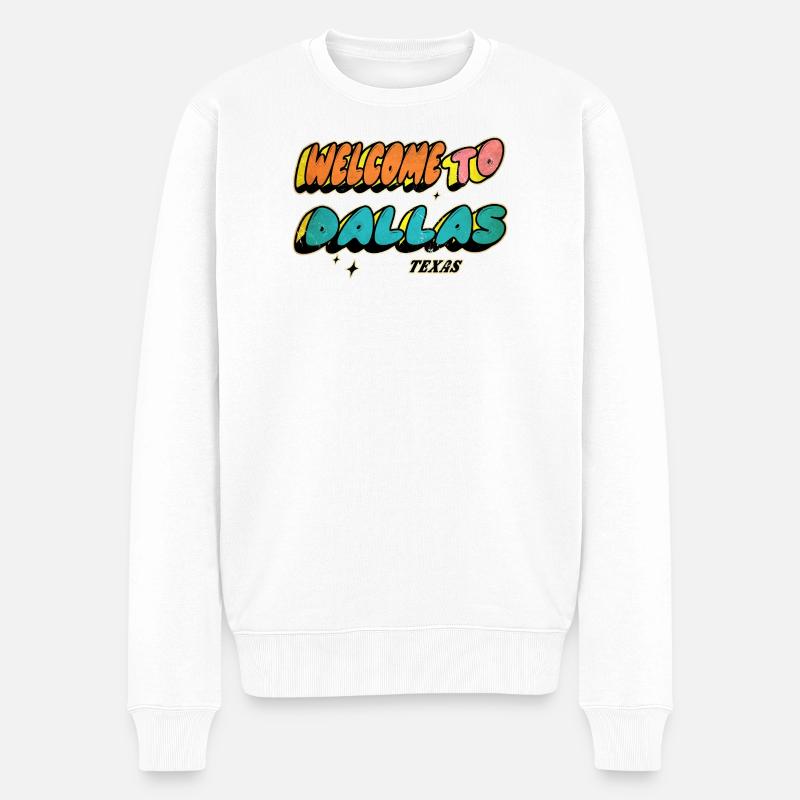 Welcome to Dallas Texas Design - Männer Premium Bio Pullover - Weiß