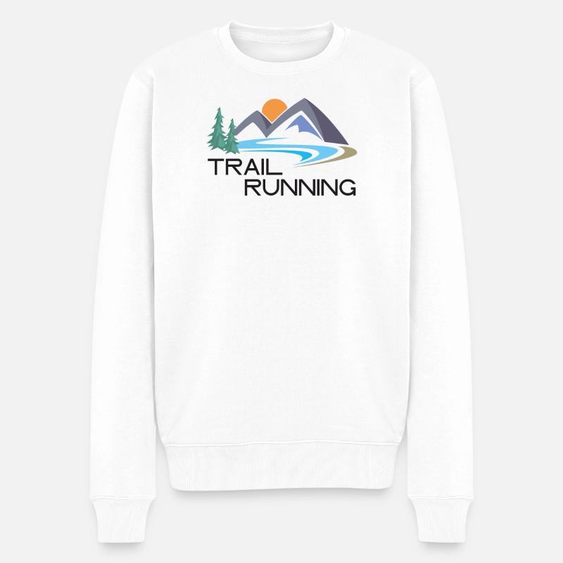 Trailrunning - Männer Premium Bio Pullover - Weiß