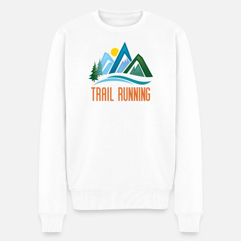 Trailrunning - Männer Premium Bio Pullover - Weiß