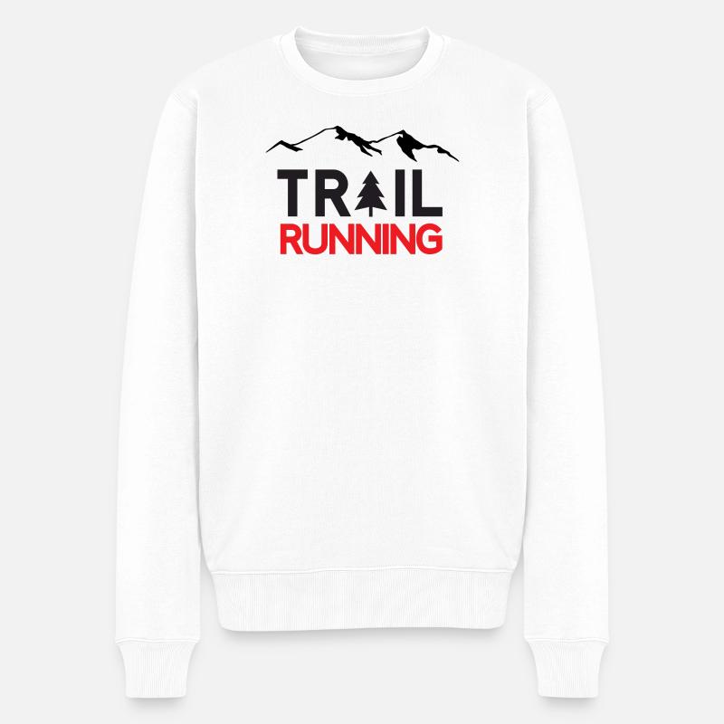 Trailrunning - Männer Premium Bio Pullover - Weiß