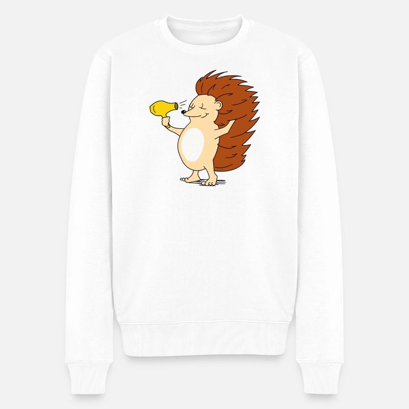 Ich habe die Haare schön - Männer Premium Bio Pullover - Weiß