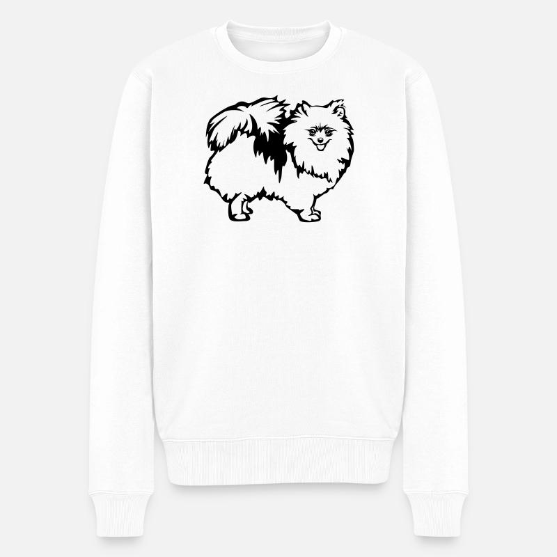 Dwarf spitz - Men's Premium Organic Jumper - white