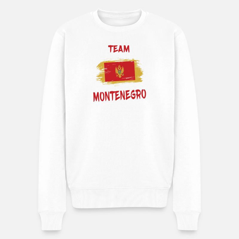 Team Montenegro Flaggen Design / Geschenkidee - Männer Premium Bio Pullover - Weiß