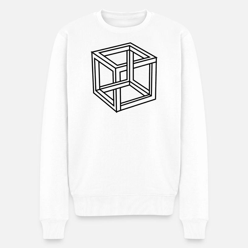 Esher impossible block or square - Men's Premium Organic Jumper - white