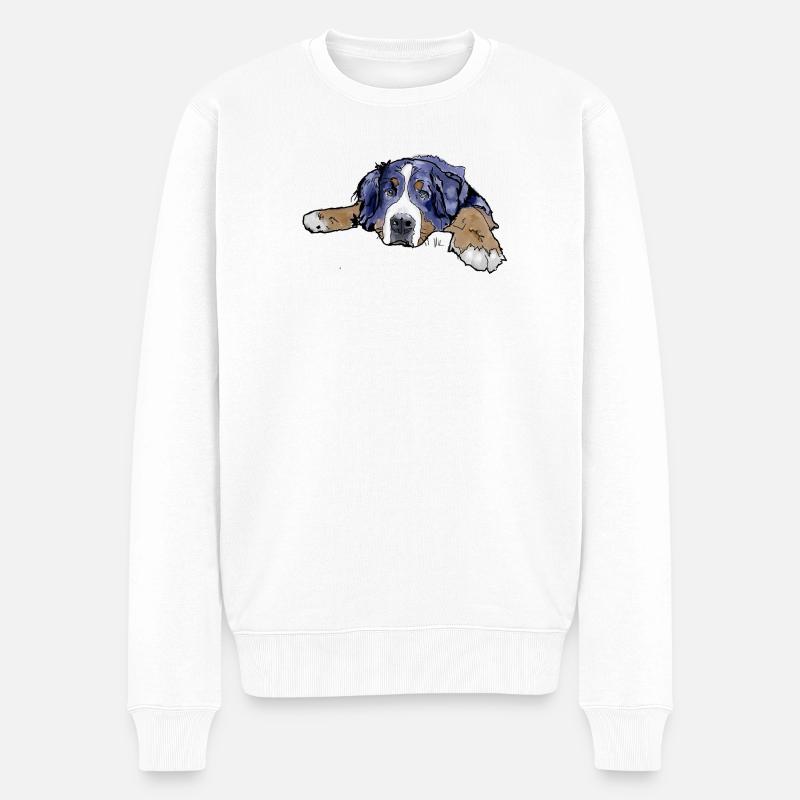 Berner Sennenhund - Männer Premium Bio Pullover - Weiß