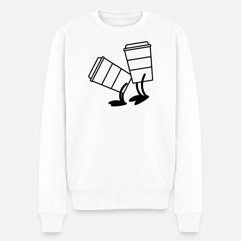 Café pour aller style chien - Pull Premium bio Homme - blanc