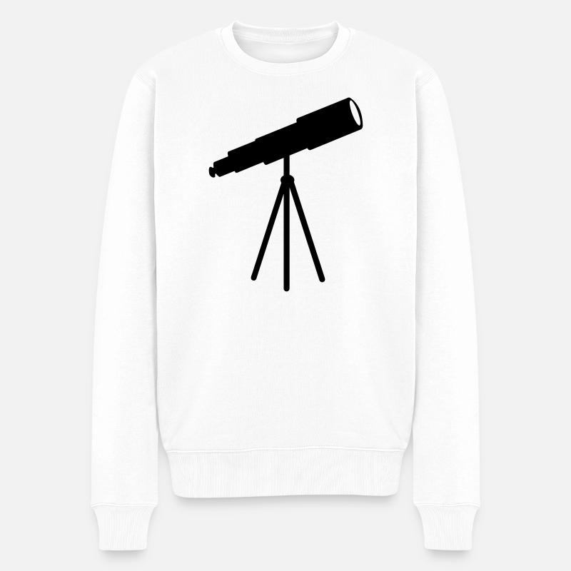 Sterngucker-Teleskop - Männer Premium Bio Pullover - Weiß