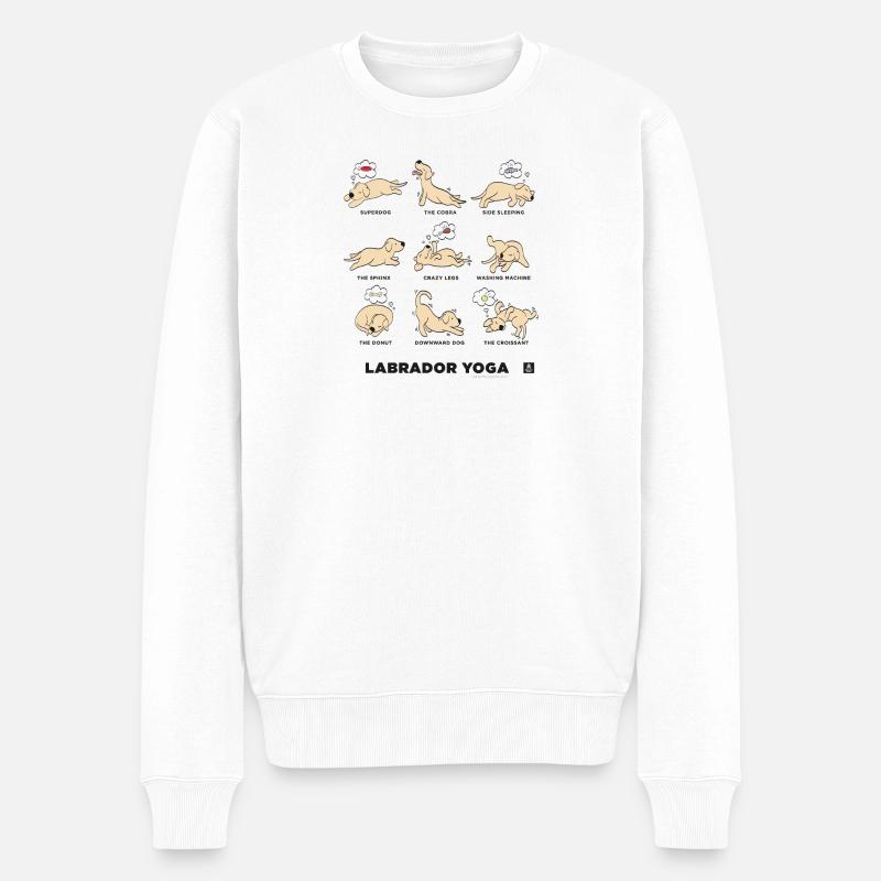 LABRADOR YOGA BEIGE - Männer Premium Bio Pullover - Weiß