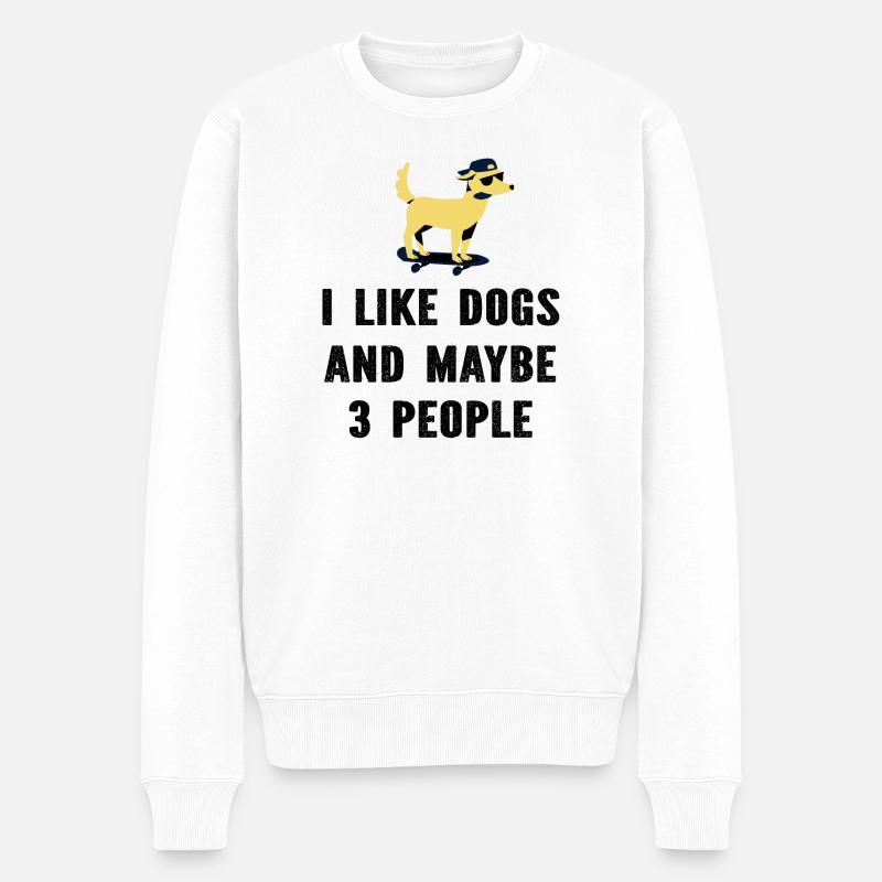 Hund Hunde - Männer Premium Bio Pullover - Weiß