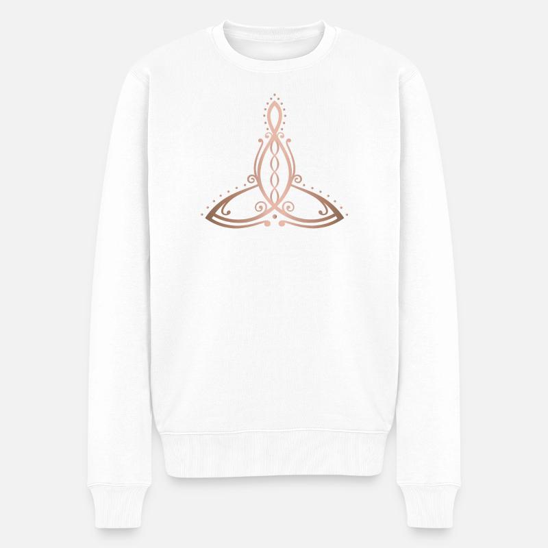 Symbole de la maternité celtique Mère avec quatre enfants - Pull Premium bio Homme - blanc