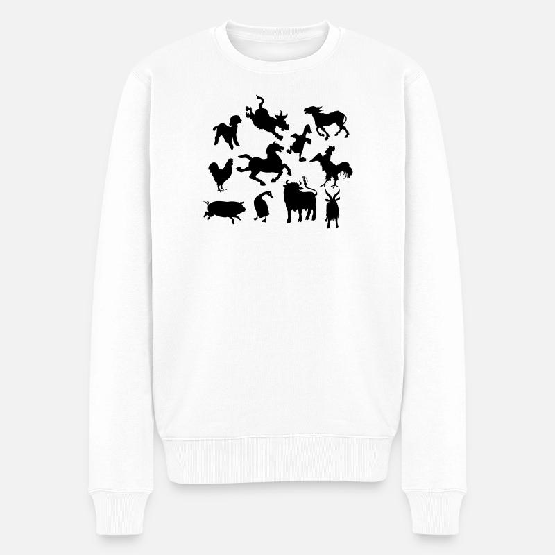Animaux de ferme - Pull Premium bio Homme - blanc